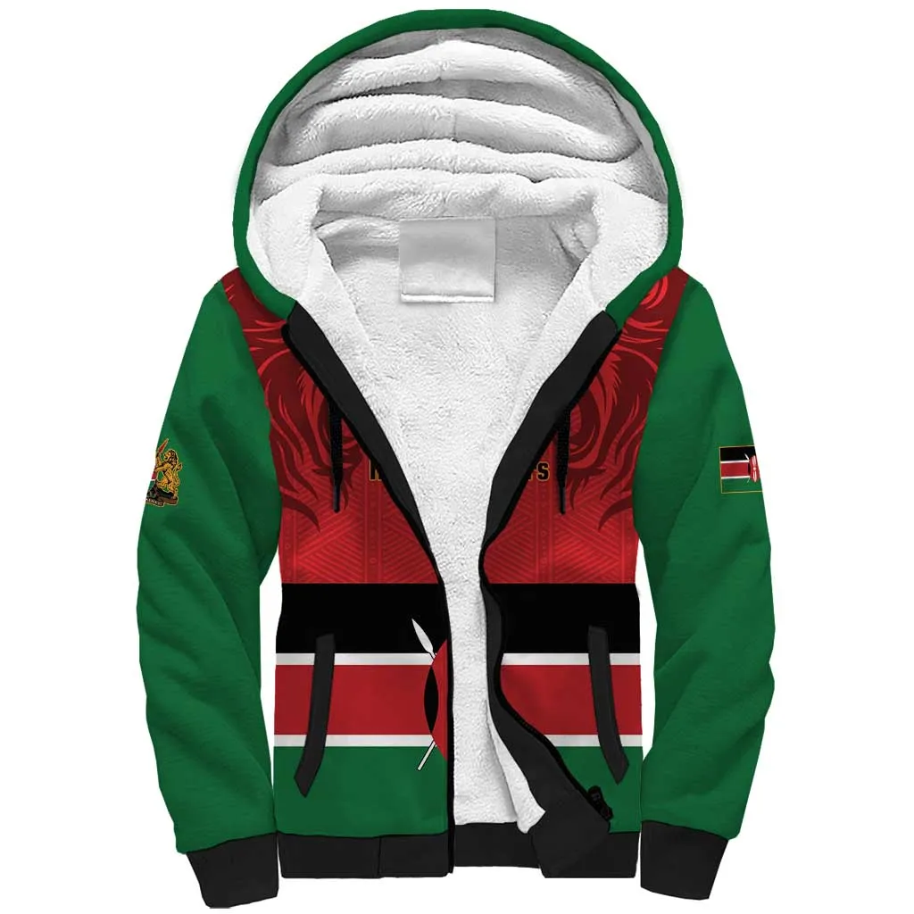 Custom Kenya Football Sherpa Hoodie Go Harambee Stars African Pattern LT14