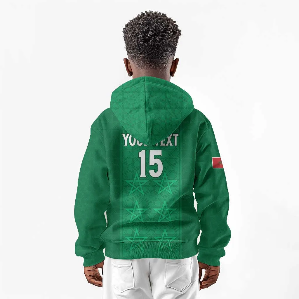 Custom Morocco Football Kid Hoodie Dima Maghrib LT15