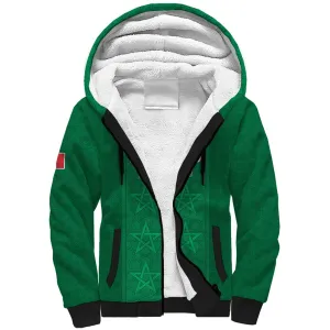 Custom Morocco Football Sherpa Hoodie Dima Maghrib LT15