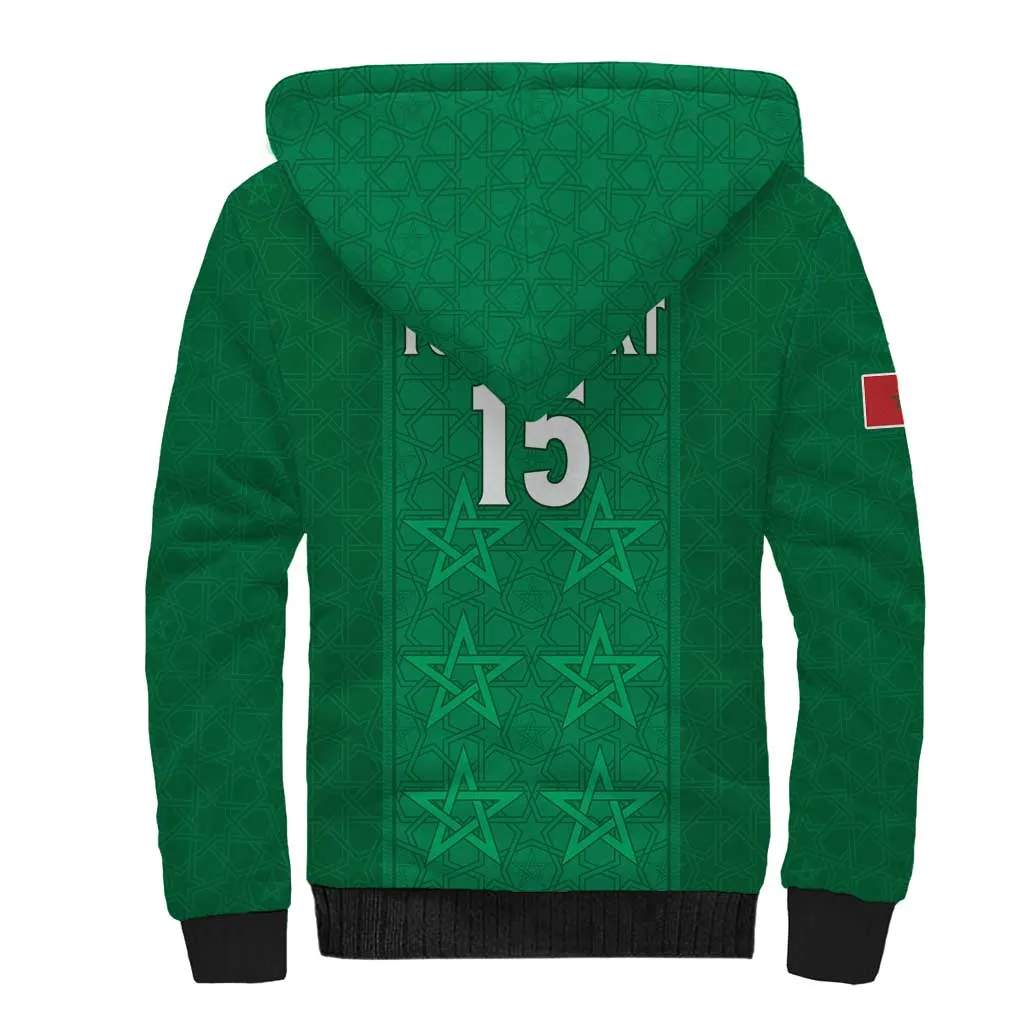 Custom Morocco Football Sherpa Hoodie Dima Maghrib LT15