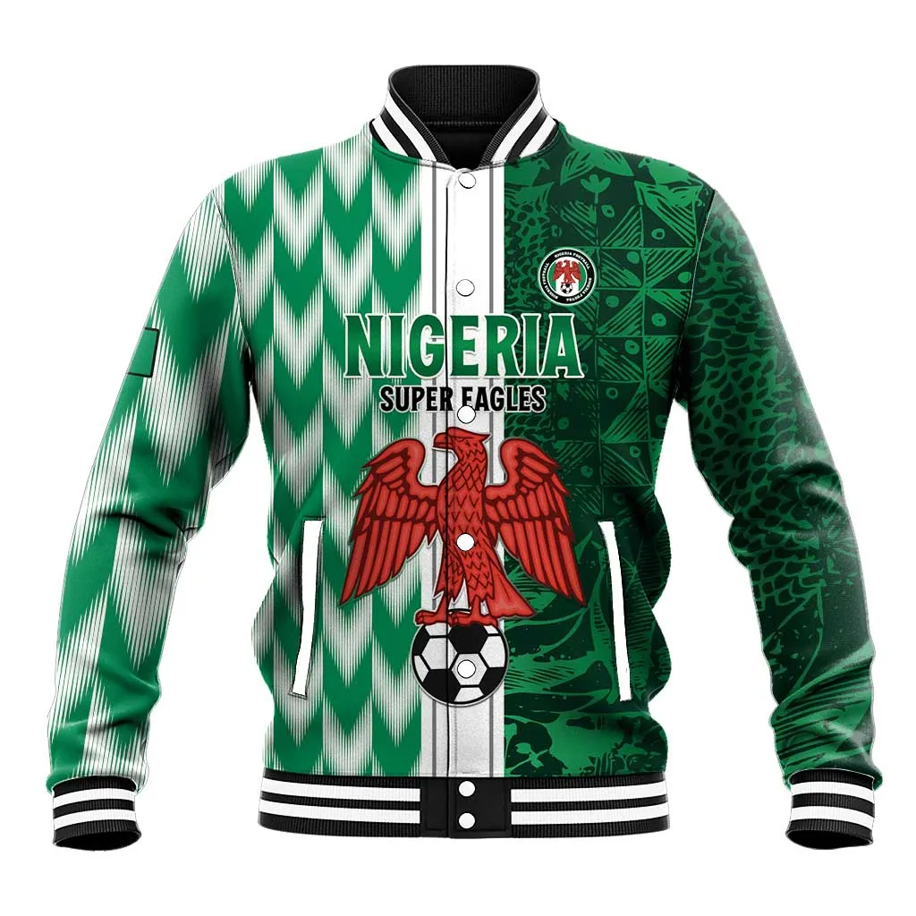 Custom Nigeria Football Baseball Jacket Go Champions LT15