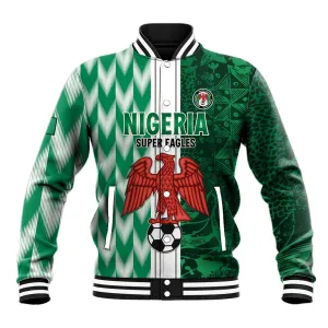 Custom Nigeria Football Baseball Jacket Go Champions LT15