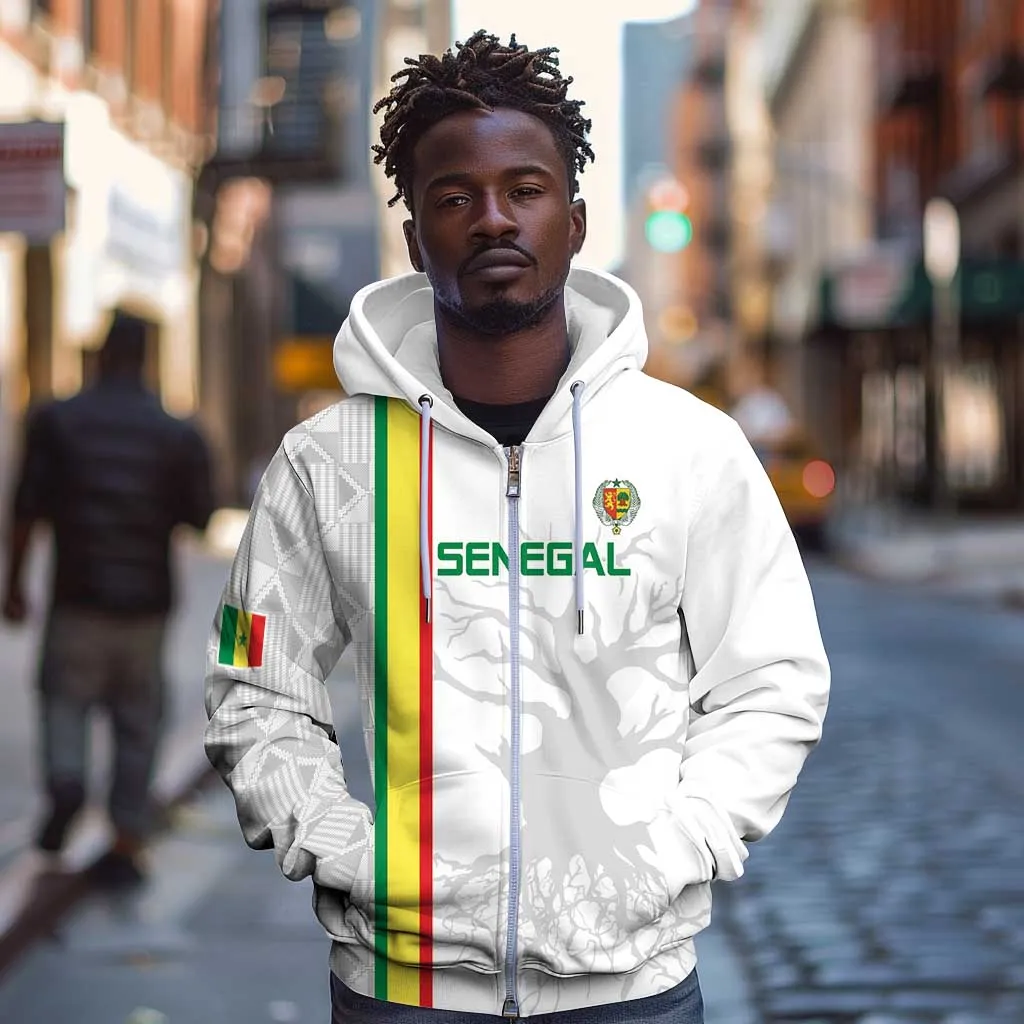 Custom Senegal Football Zip Hoodie We Are Champions LT15