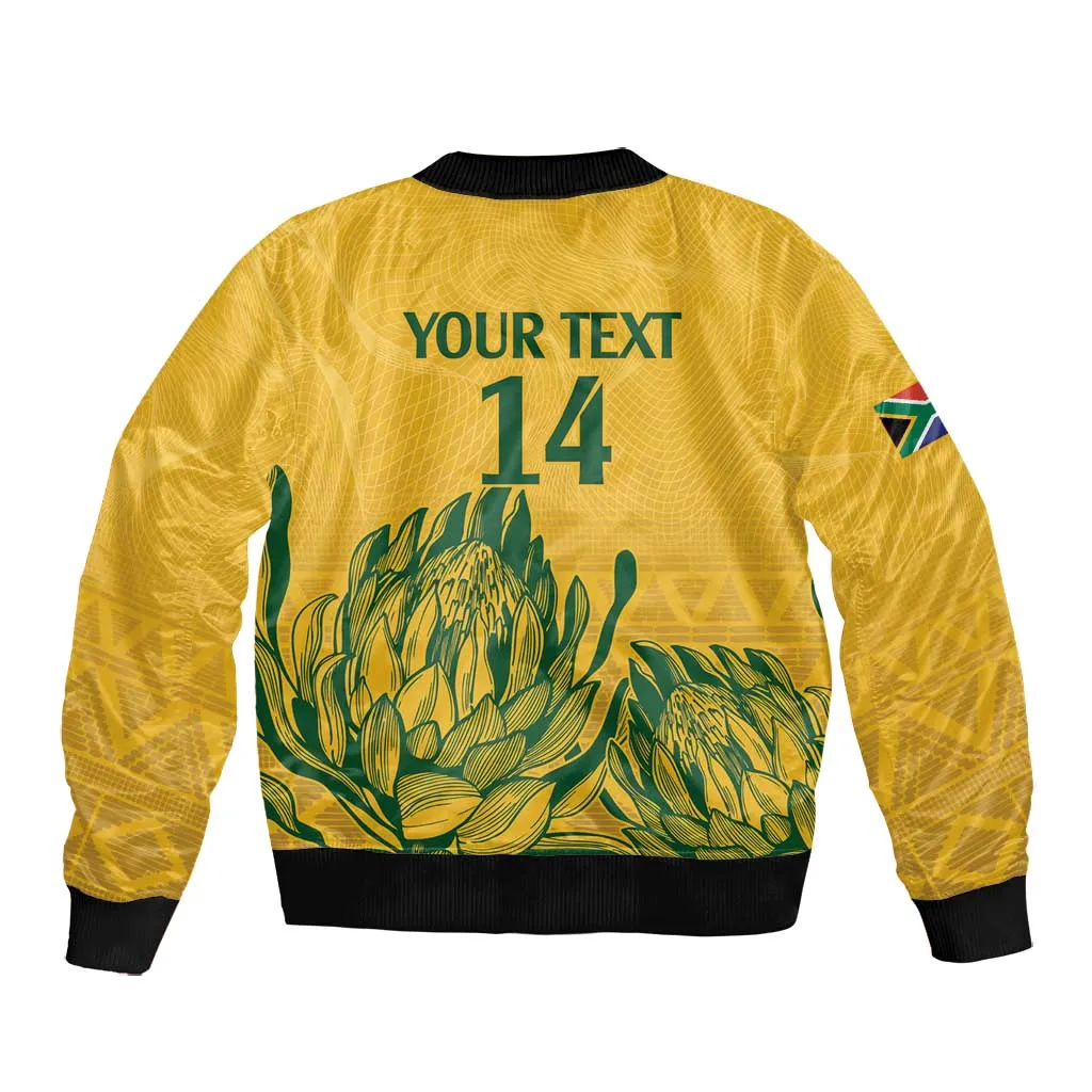 Custom South Africa Cricket Bomber Jacket 2024 African Pattern Go Proteas LT14