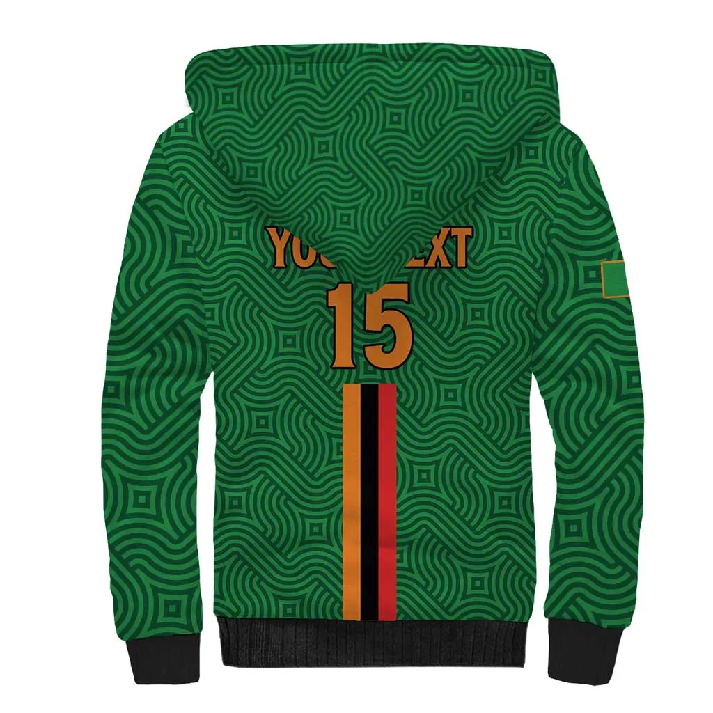 Custom Zambia Football Sherpa Hoodie Go Chipolopolo LT15