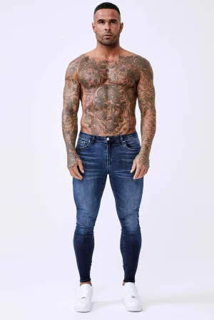 Dark Indigo Fade Wash - Spray-On Jeans