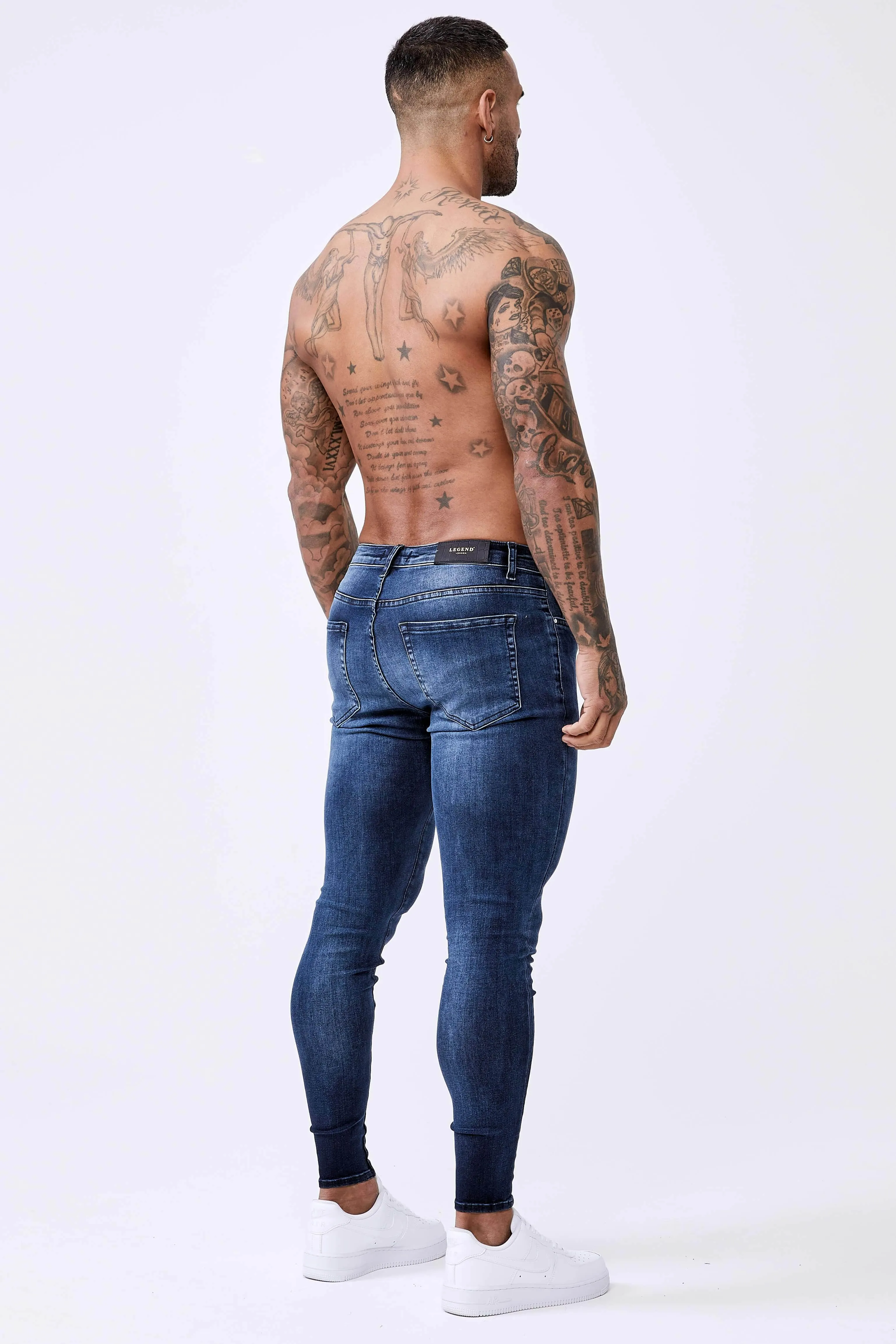 Dark Indigo Fade Wash - Spray-On Jeans