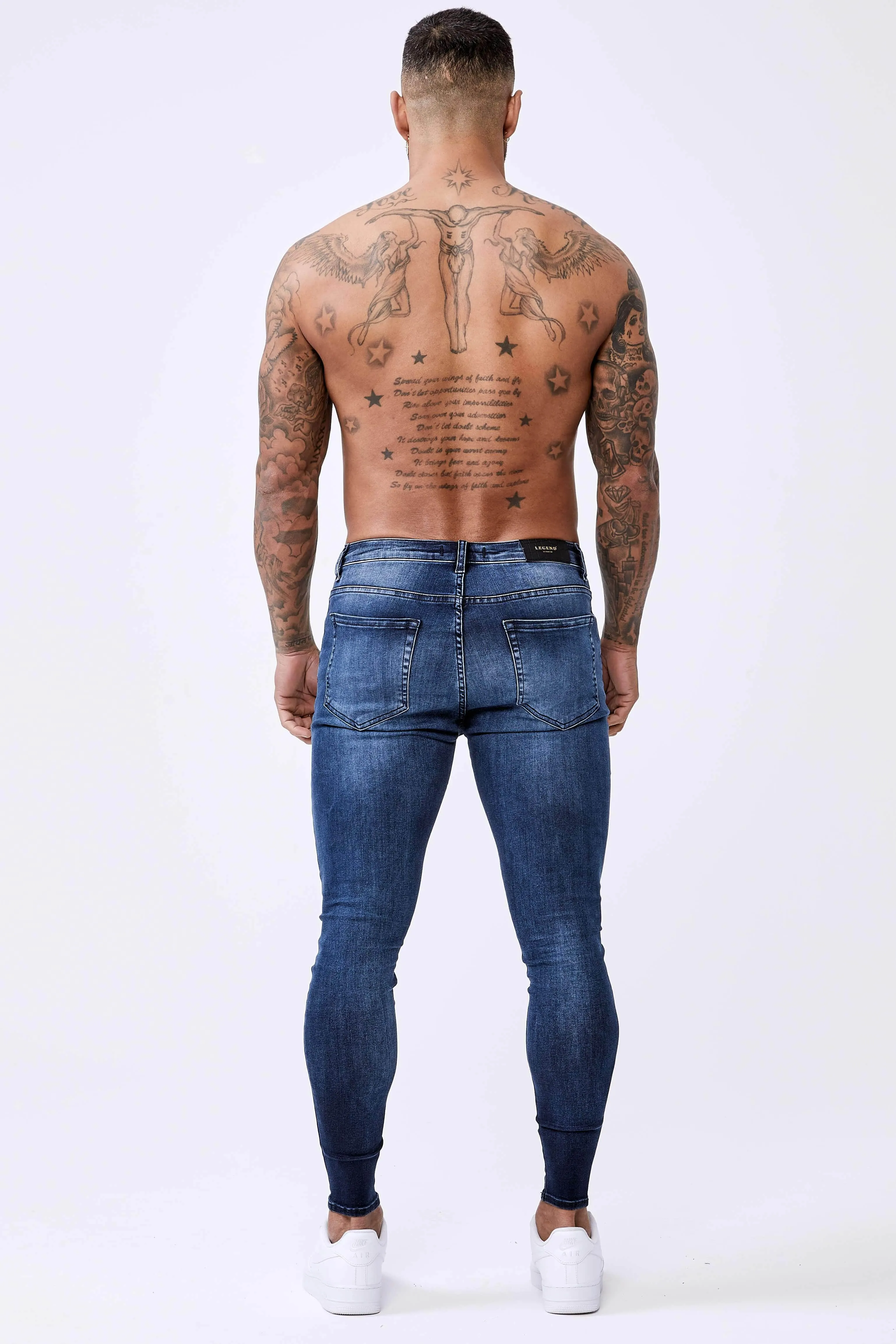 Dark Indigo Fade Wash - Spray-On Jeans