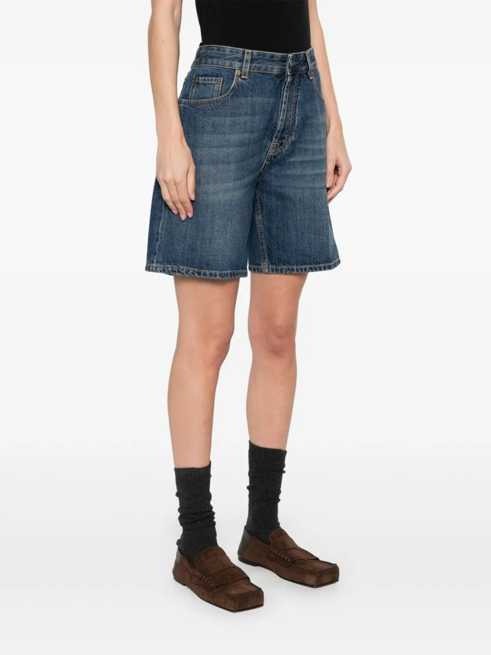Denim cotton shorts