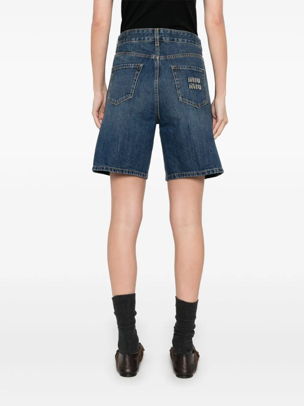 Denim cotton shorts