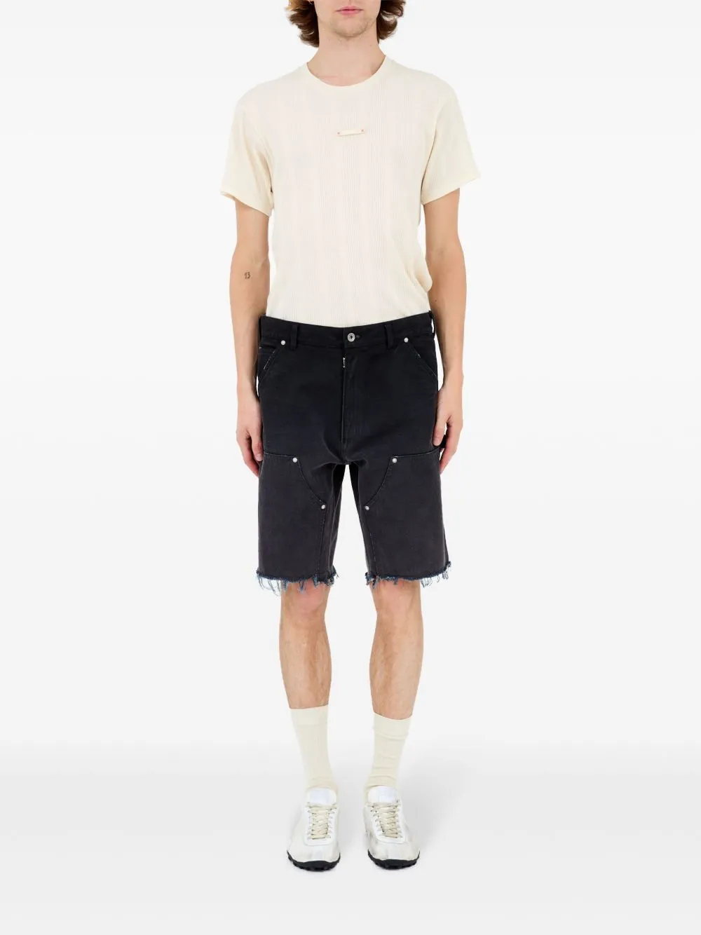 Denim cotton shorts