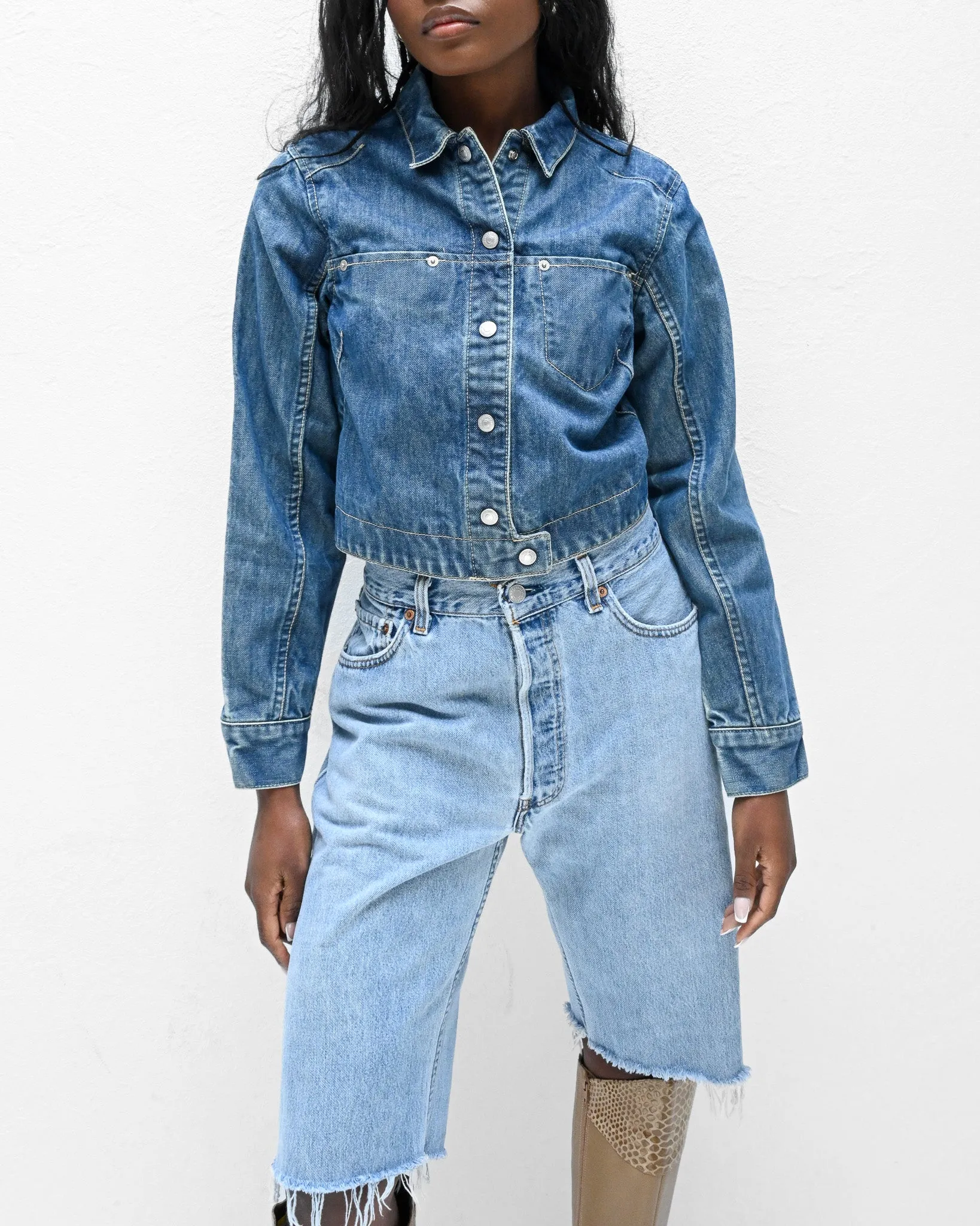 Denim Cropped Jacket (S)