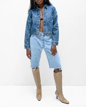 Denim Cropped Jacket (S)