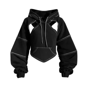 Designed Hiphop Long Sleeves Top Hoodies