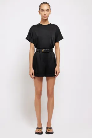 Devan Pleated Shorts in Black