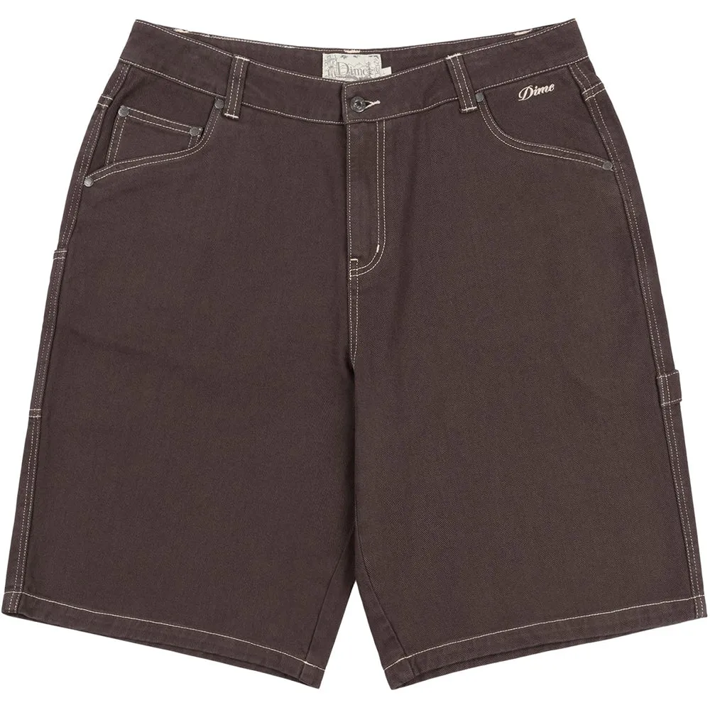 Dime MTL Classic Denim Shorts Brown Washed