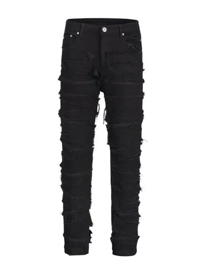 Distressed Panelled Jeans