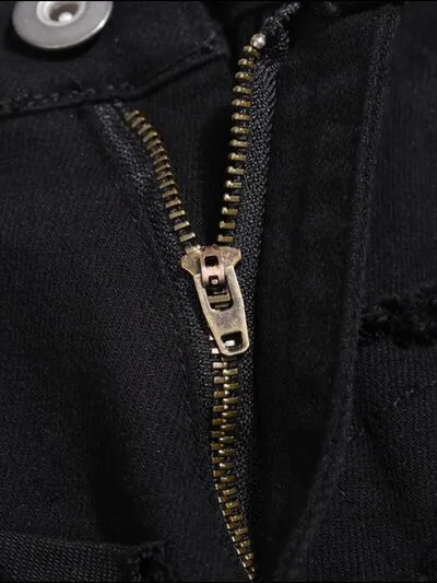 Distressed Panelled Jeans