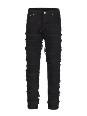 Distressed Panelled Jeans