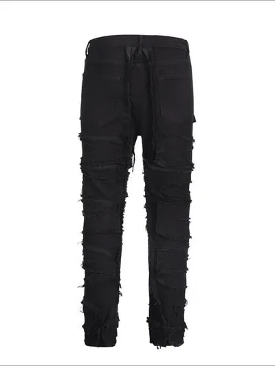 Distressed Panelled Jeans