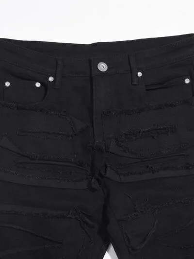 Distressed Panelled Jeans