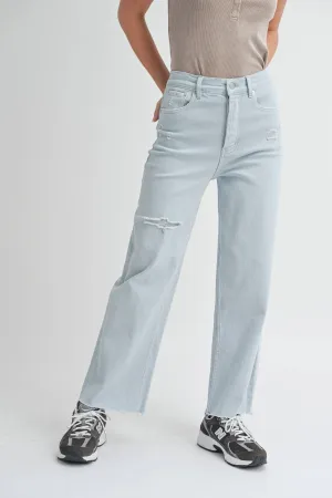 Distressed stretch denim