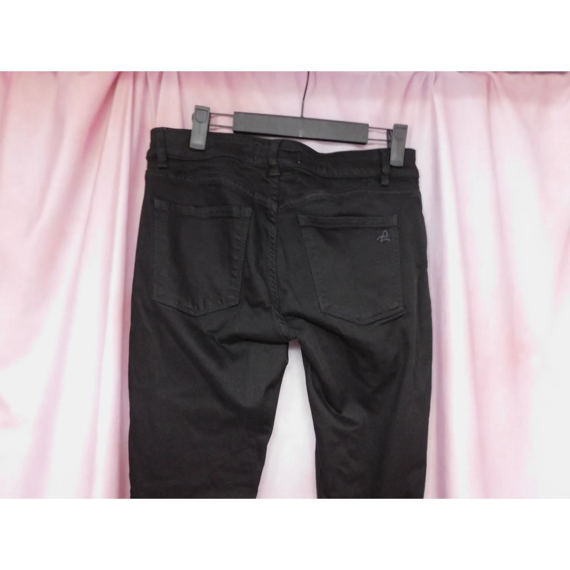 DL1961 Denim Raw Hem Skinny Jeans Women 27 Waist Black
