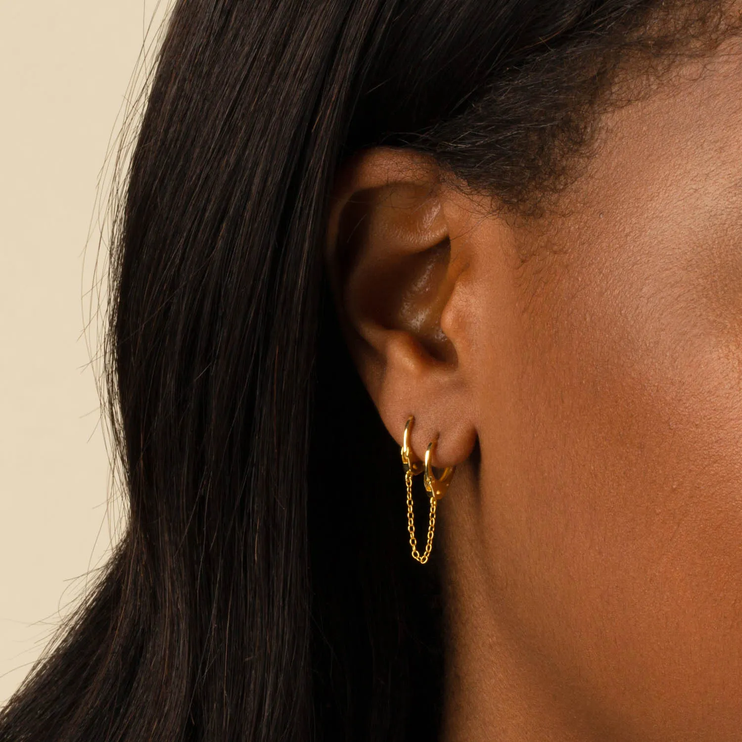 Double Handcuff Chain Huggie Earring