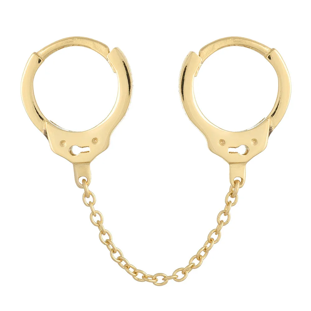 Double Handcuff Chain Huggie Earring