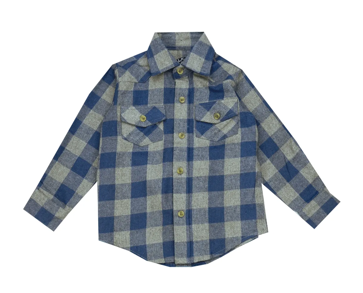 E Land Blue And Gray Flannel Shirt