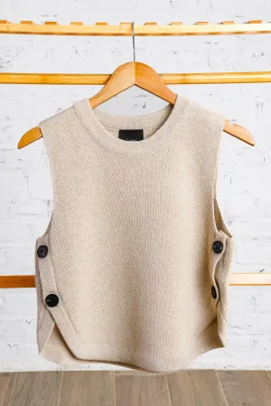 Ecru Button Sweater