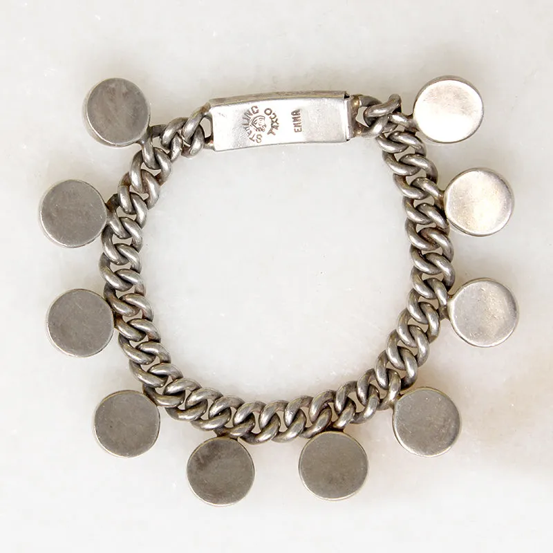 Edgy Mexican Sterling Ball & Chain Bracelet