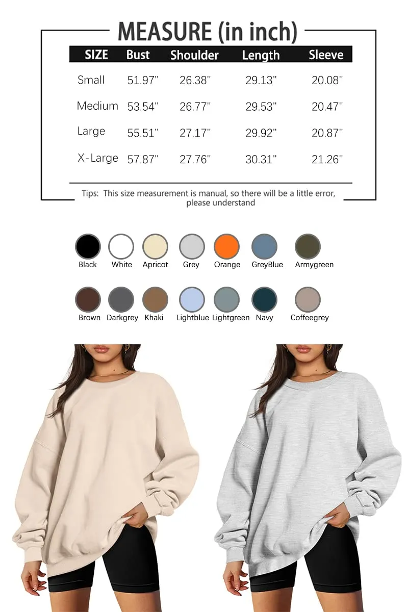 EFAN Sweatshirts Hoodies for Women Oversized Sweaters Fall Outfits Clothes 2024 Crew Neck Pullover Tops Loose Comfy Winter Fashion