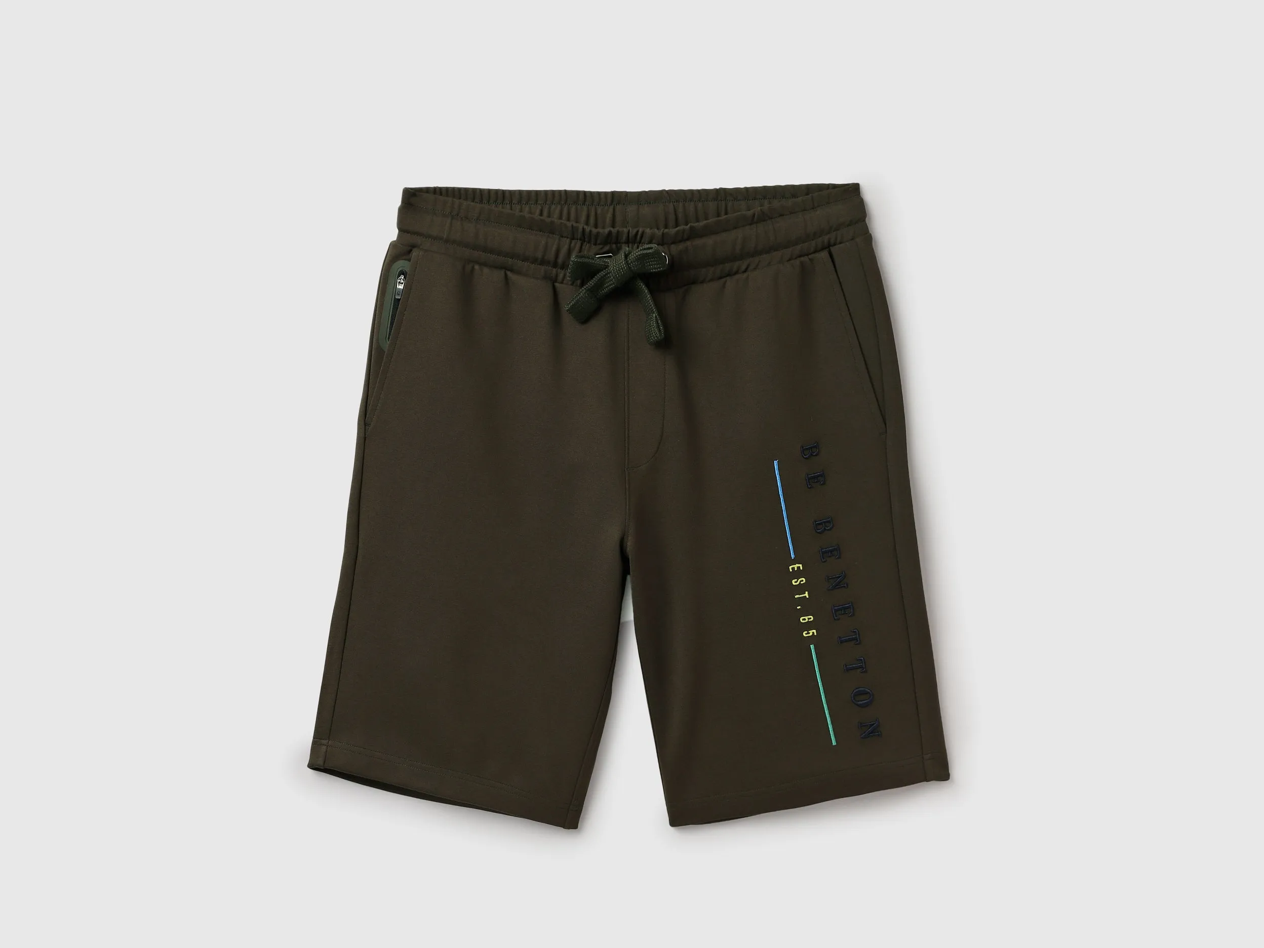 Embroidered Regular Fit Mid Waist Shorts