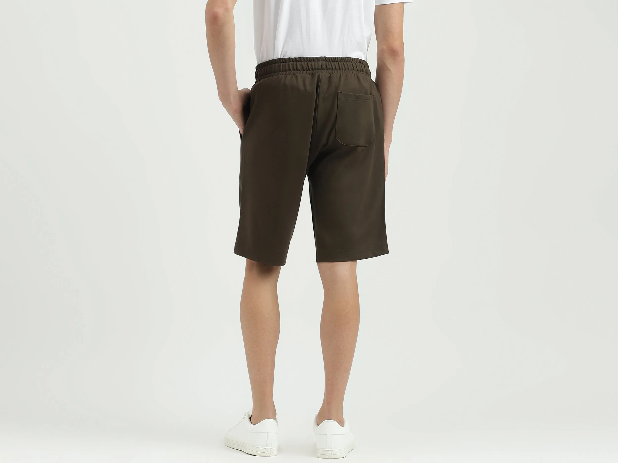 Embroidered Regular Fit Mid Waist Shorts