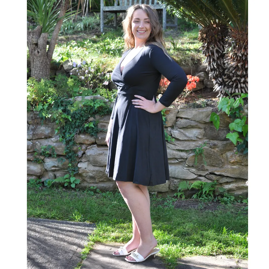 Emery Cross Over Dress Black