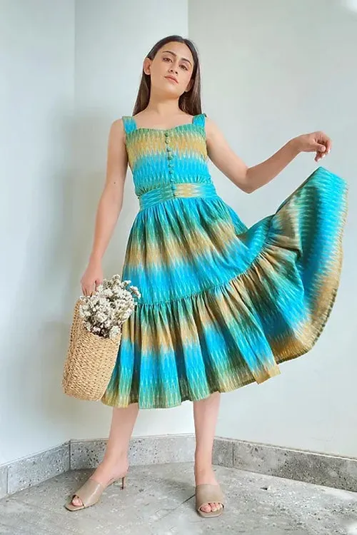 Emma Layered Print Midi Dress