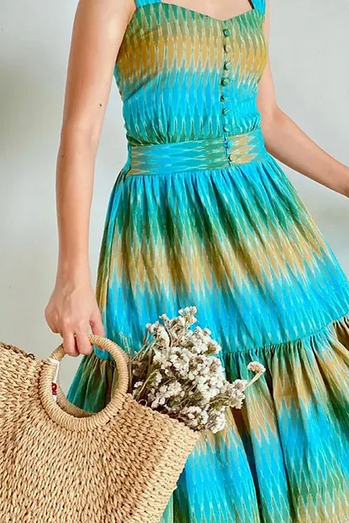 Emma Layered Print Midi Dress