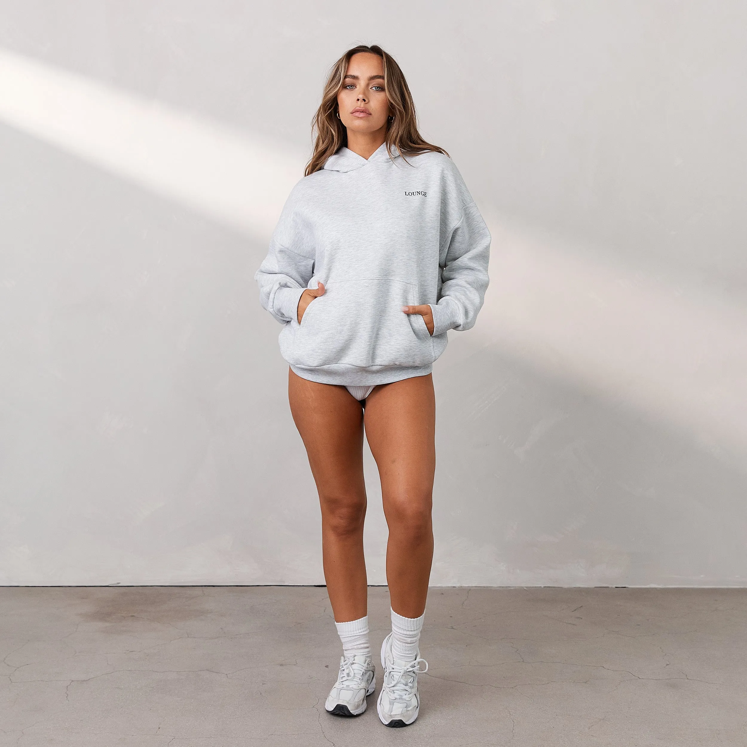 Essential Sweat à Capuche Oversize - Gris Givré