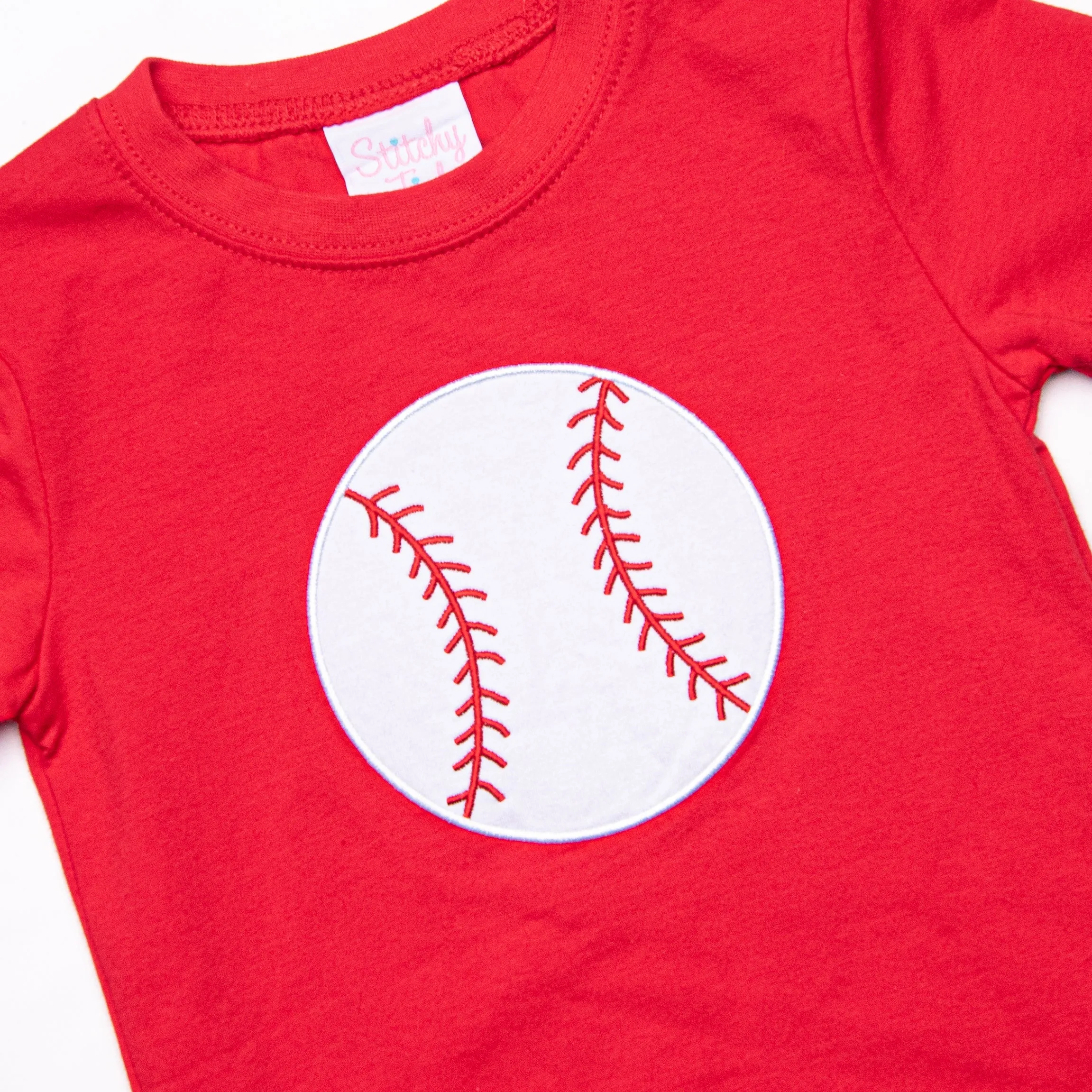 Extra Innings Applique Short Set, Red