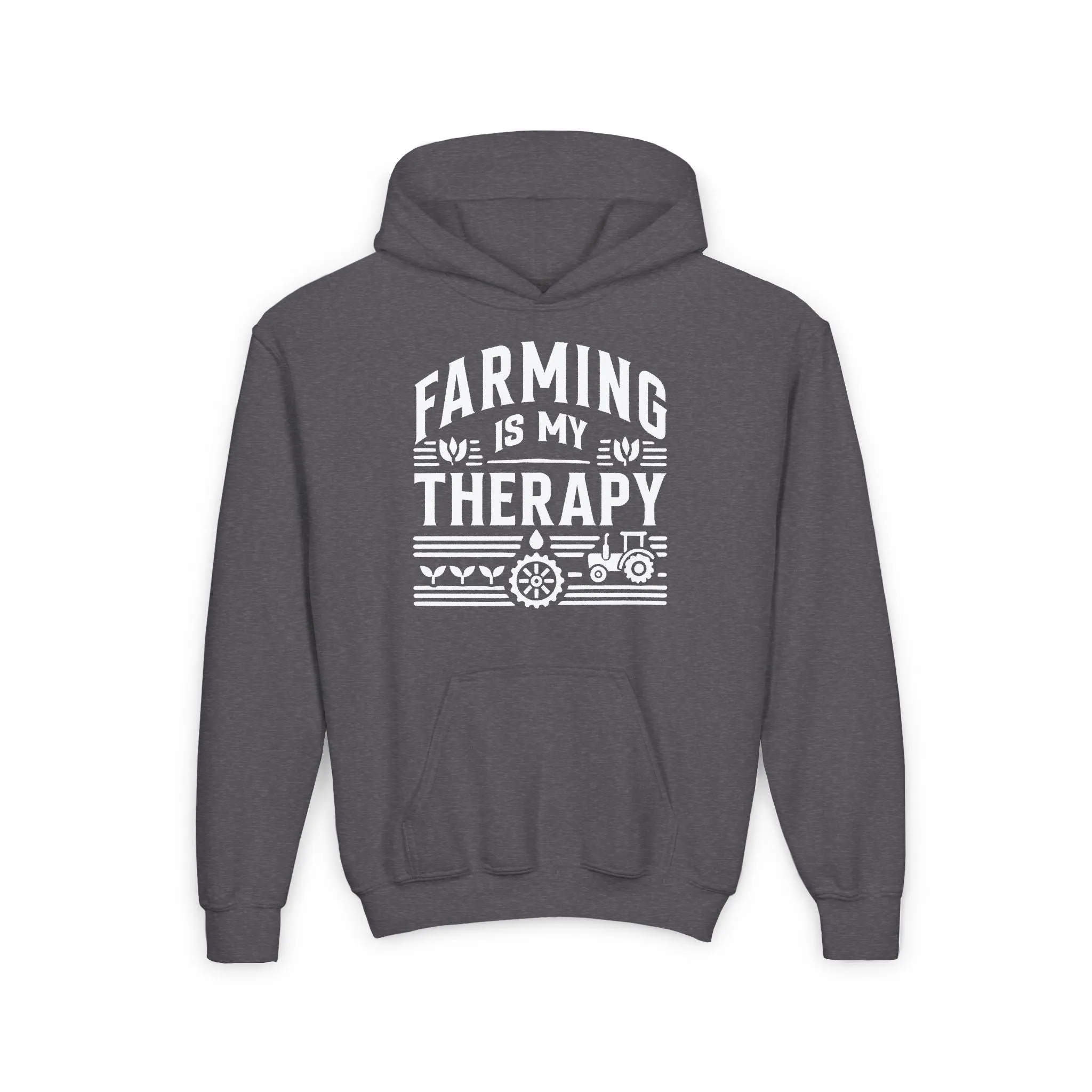 FARMING IS MY THERAPY YOUTH HOODIE
