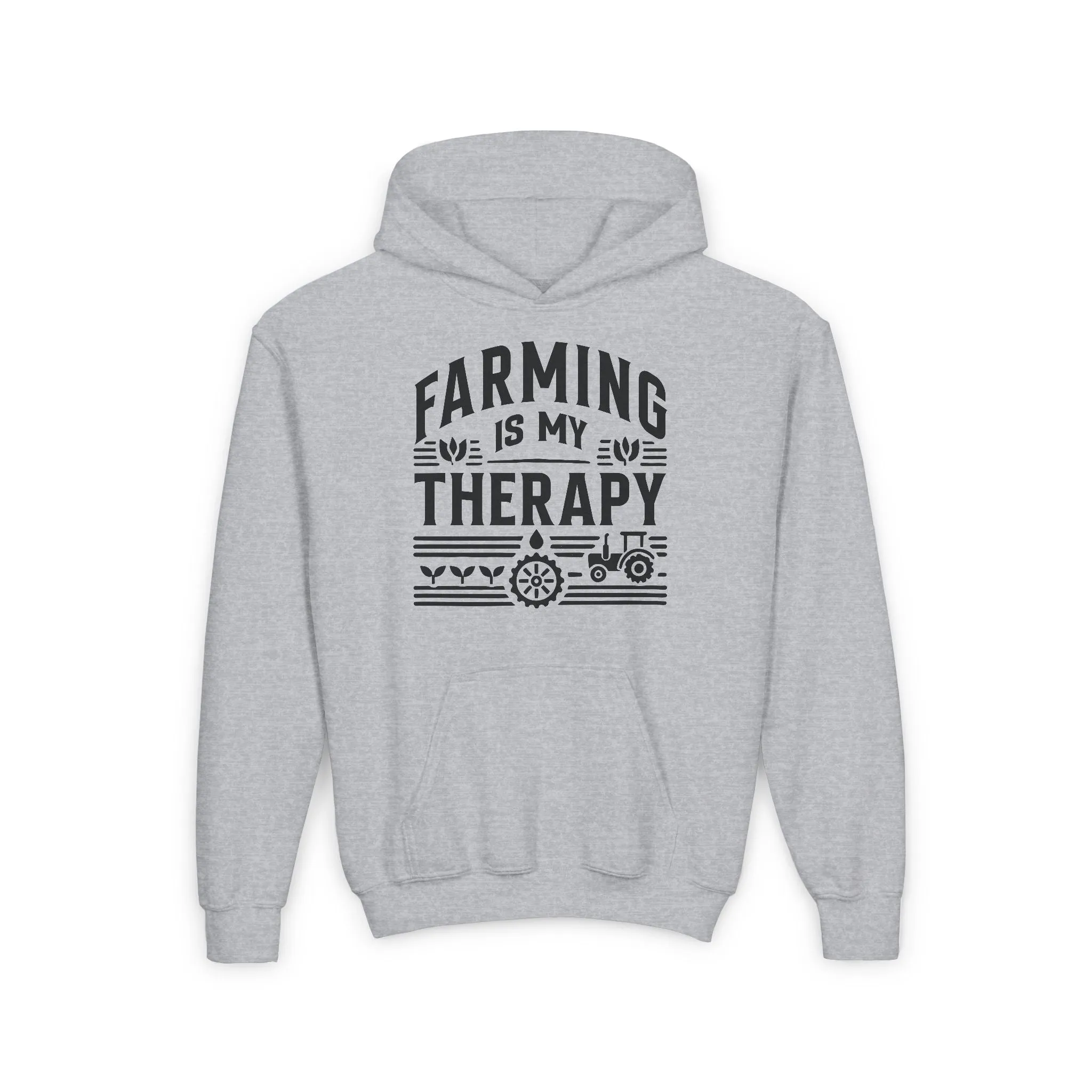 FARMING IS MY THERAPY YOUTH HOODIE
