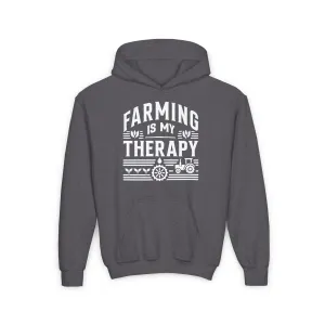 FARMING IS MY THERAPY YOUTH HOODIE