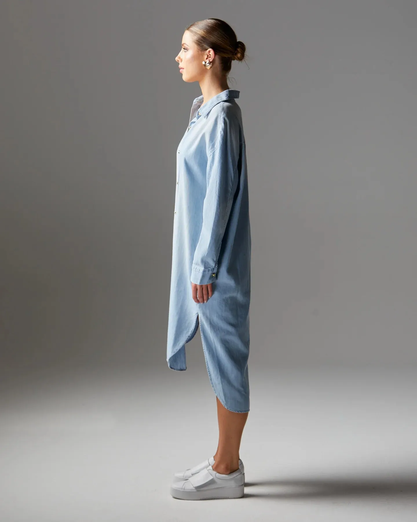 Fate & Becker - Flight Shirt Dress - Bleach wash