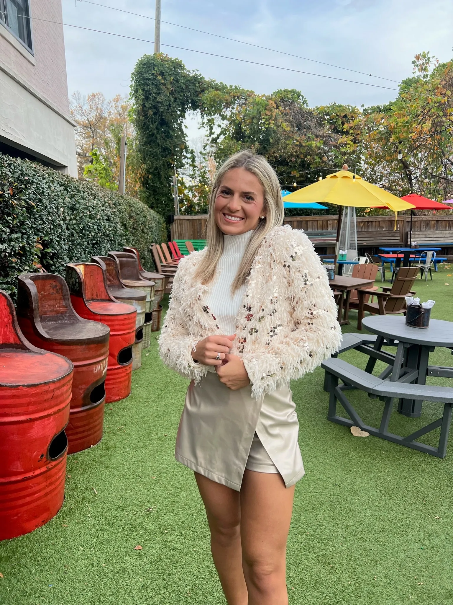 Feathered Sequin Embellished Jacket