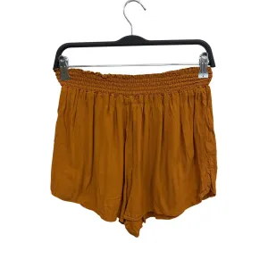 Forever 21 Womens Mustard Yellow Smocked Waist Shorts L Lightweight