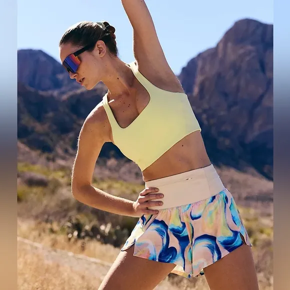FP MOVEMENT Tempo Light As Air Printed Run Shorts NWT