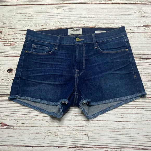 Frame Denim Le Cut Off Jean Shorts in Fulham Wash Sz 27