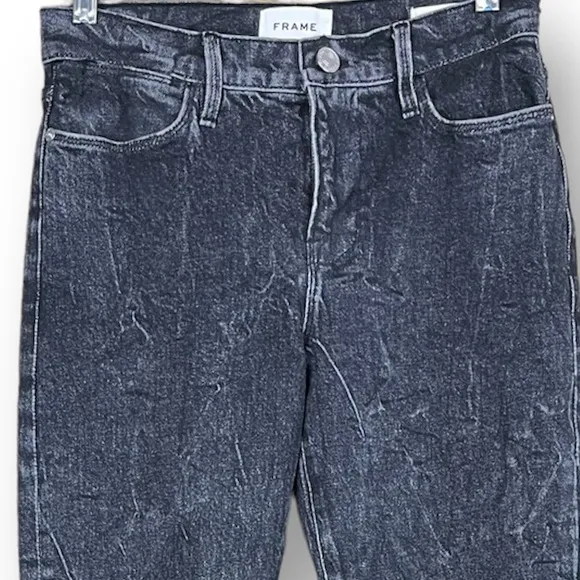 FRAME LE HIGH STRAIGHT LEG JEANS IN EDGY Size 26