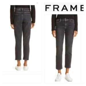 FRAME LE HIGH STRAIGHT LEG JEANS IN EDGY Size 26